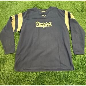 New England Patriots Blue Minimalist pullover sweatshirt XXL 90s Unisex NFL